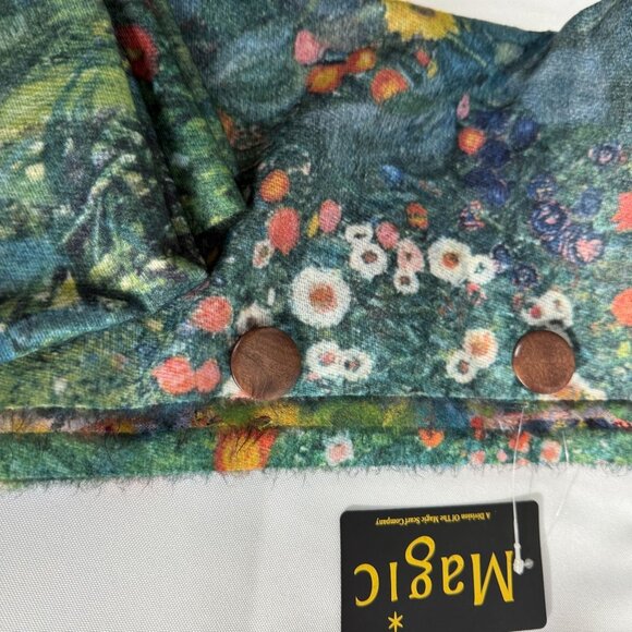 NWT The Magic Scraf Company Green Sunflower Floral Scraf OS Art to Wear Printed - Picture 4 of 9